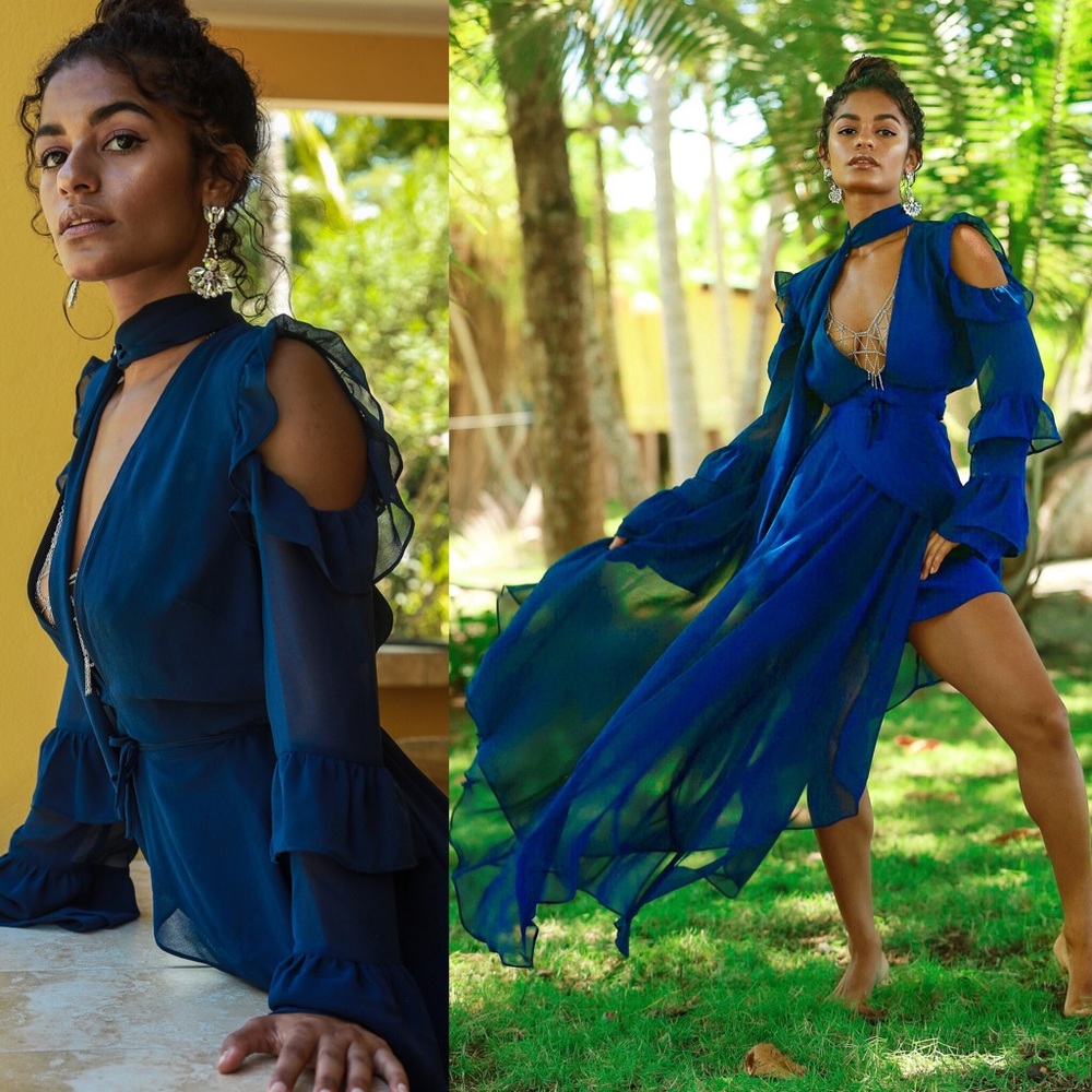 Deep V Maxi Dress